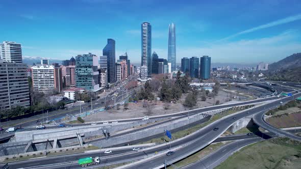 Cityscape of Santiago capital city of Chile South America country.