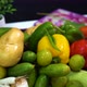 Dolly shot of mixed fresh vegetable on the table stock video - VideoHive Item for Sale