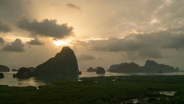 Time Lapse View at Halong Bay North Vietnam