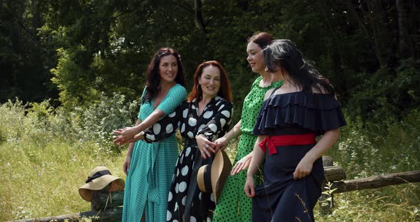 Photoshoot Of Girls In Nature, The Joy Of Victory