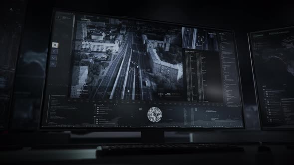 High tech drone examines the target car and identifies wanted convicts inside alt