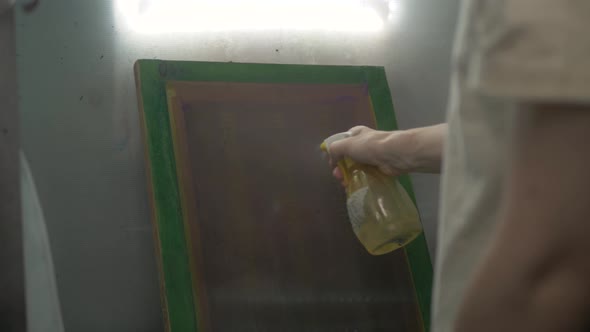 Textile Factory Equipment - Stencils with Patterns for Printing on Cloths and Paints, Man Prepare