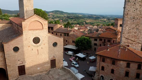 Aerial view of San Gimignano