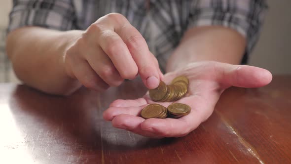 Hands the Senior Woman and Pile Coin for Saving. A Saving Money for Future Investment Concept