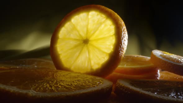 Macro Shot of Orange Fruit Flesh Structure