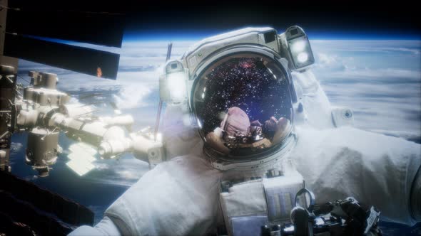 Astronaut at Spacewalk. Elements of This Image Furnished By NASA alt