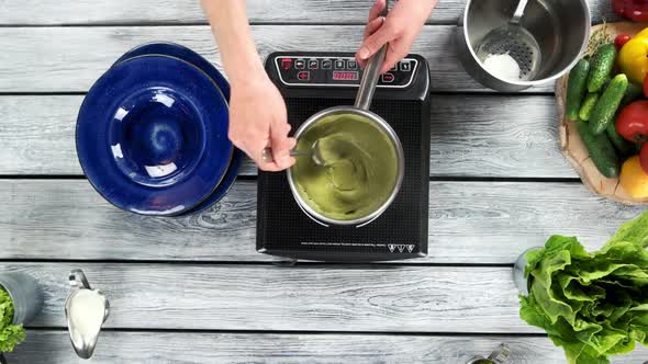 Hands Cooking Soup