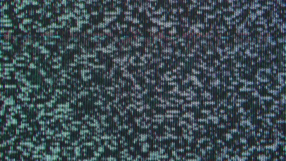 Old Vintage Television Screen Closeup