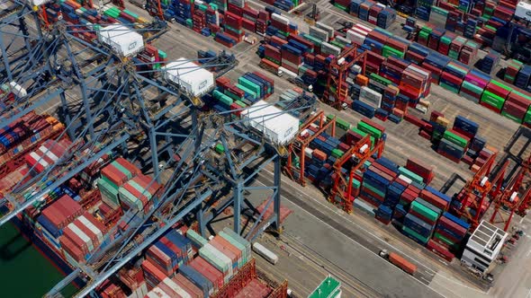 Kwai Chung Cargo Terminal in Hong Kong city