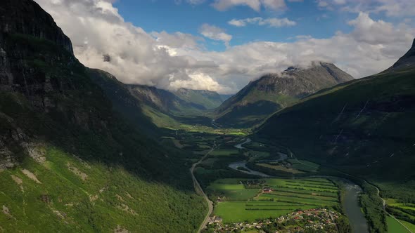 Village of Sunndalsora Lies at the Mouth of the River Driva