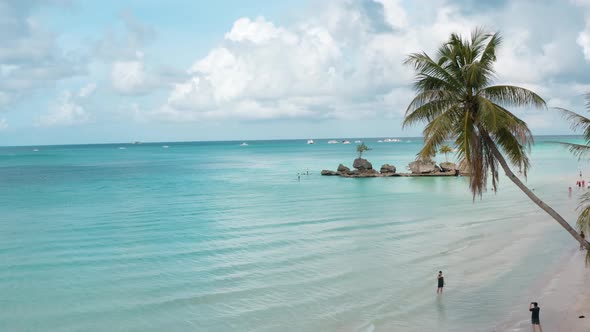 Aerial View of Boracay Beach in Philippines