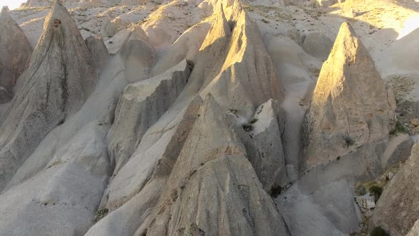 Hoodoos, Fairy Chimneys and Sedimentary Volcanic Rock Formations in Eroded Stone Valley