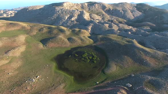 High Altitude Mountain Lake Topography