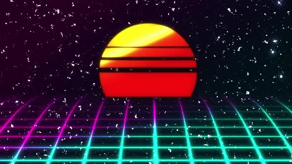 Retro Futuristic Scifi Night City Seamless Loop