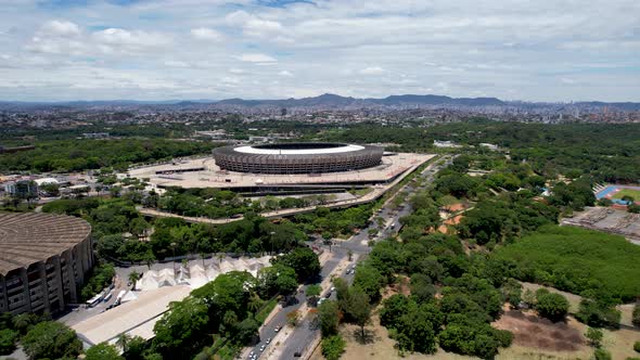 Downtown Belo Horizonte Brazil. Aerial landscape of landmark of city.