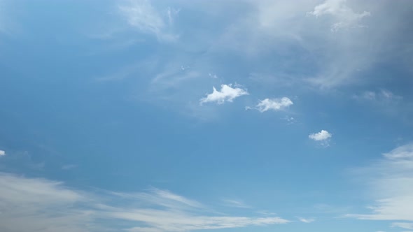 4K Time lapse of beautiful blue sky with clouds background, Blue sky with clouds and sun.
