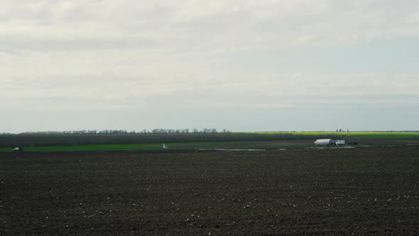 Aerial View Agriculture Field Landscape Background