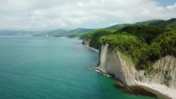 Drone View of Rocks Nature Sea and Water Skala Kiseleva is a Natural Monument on the Territory of