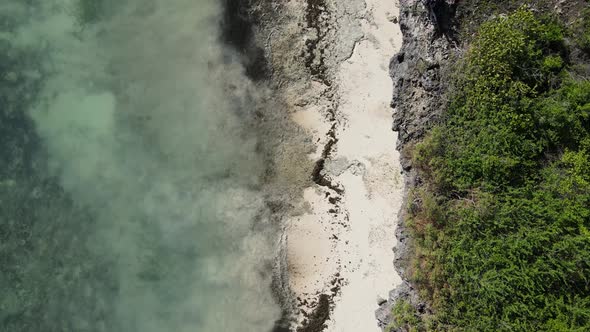 Zanzibar Tanzania  Aerial View of the Ocean Near the Shore of the Island Slow Motion