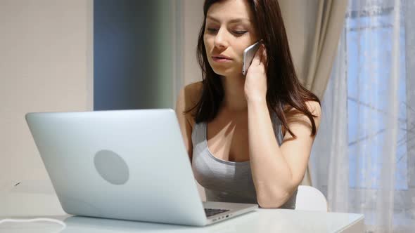 Woman Talking on Phone, Attending Phone Call