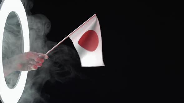 Japan Flag Asian Culture Hand National Symbol Dark