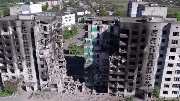 War in Ukraine  Destroyed Building in Borodyanka Bucha District