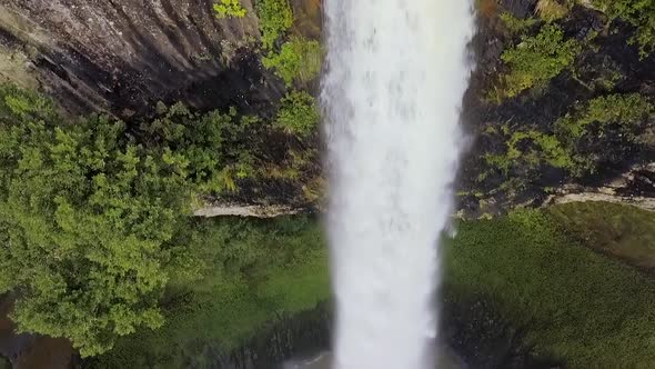 Top-down view of waterfall