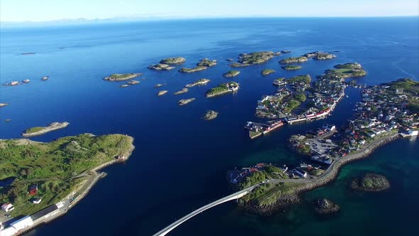Fishing town Henningsvaer on Lofoten islands, Norway