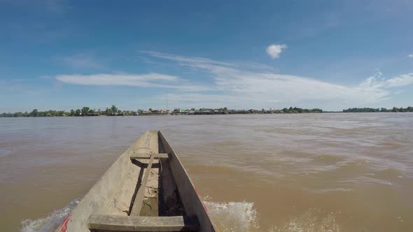 Boat ride on the Mekong River in the 4,000 islands near Don Det in Laos