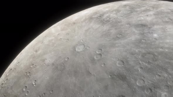 Detailed View of Planet Mercury From Space