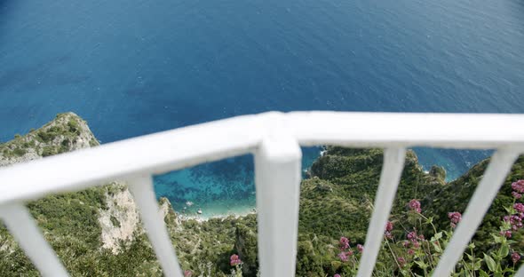 Top down view of the sea of Capri, in Italy, from Monte Solaro, the highest point of the island. Sho