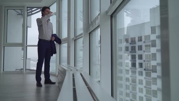 Adult Man Enjoy Water Indoors