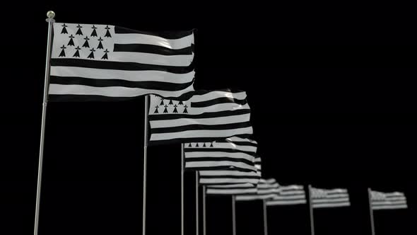 Brittany  Row Of Flags Animation Include Alpha Channel alt