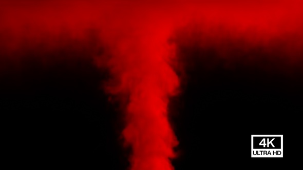 Red Smoke Going Up And Hitting Ceiling