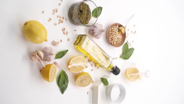 Vertical video: Olive oil with ingredients