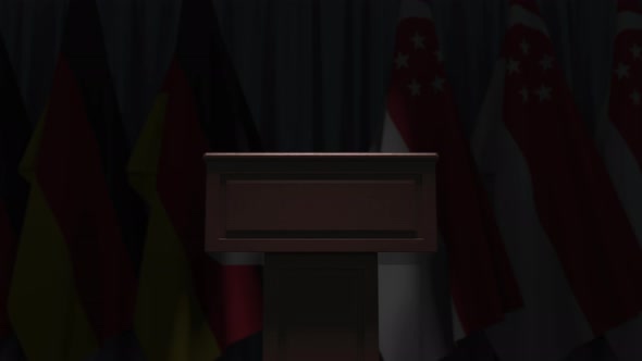Many Flags of Singapore and Germany alt