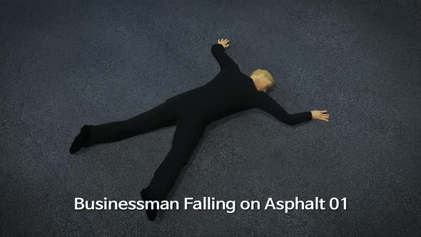 Businessman Falling On Asphalt 01