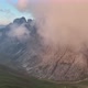 Sunrise in the Dolomites mountains with fog and mist - VideoHive Item for Sale