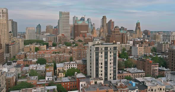 Panoramic View of New York City of Landscape Skyline Buildings in the Brooklyn Downtown