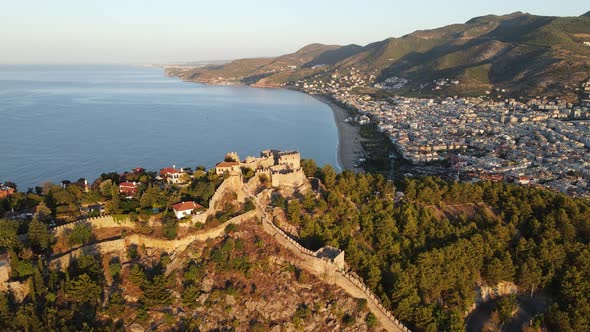 Aerial View Alanya Castle  Alanya Kalesi