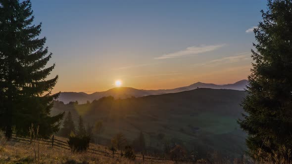 Dawn Over The Carpathian Mountains