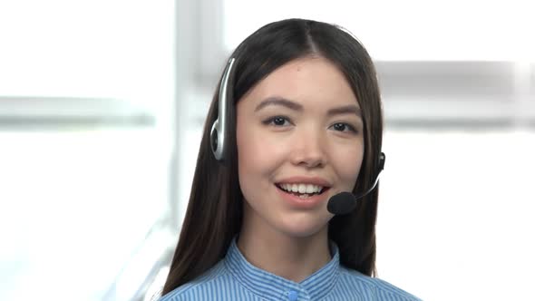 Cute Asian Girl with Headset