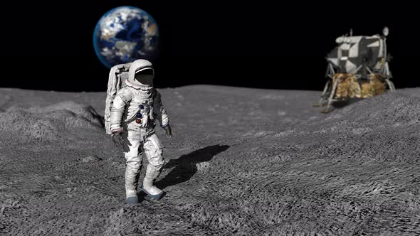 Astronaut Walking On The Moon alt