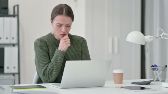 Young Woman Coughing 