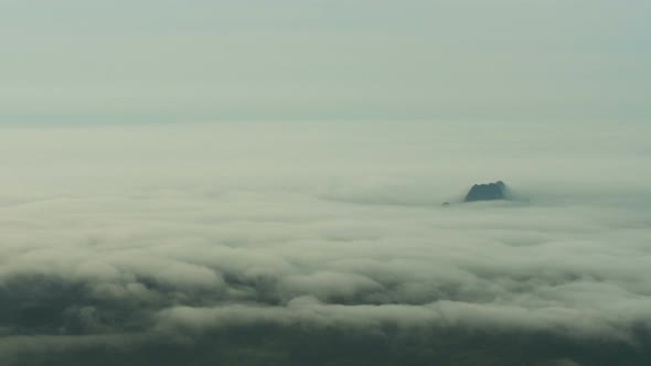 Fog Moving With Mountain Peak