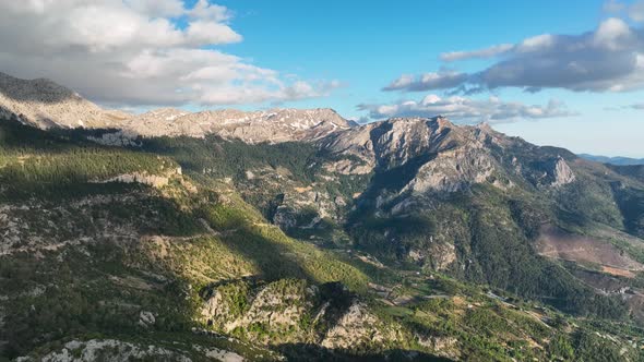 Mountain landscape high in the mountains aerial view 4 K