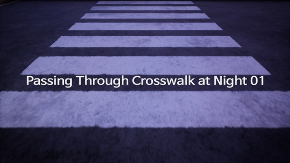 Passing Through Crosswalk at Night 4K 01