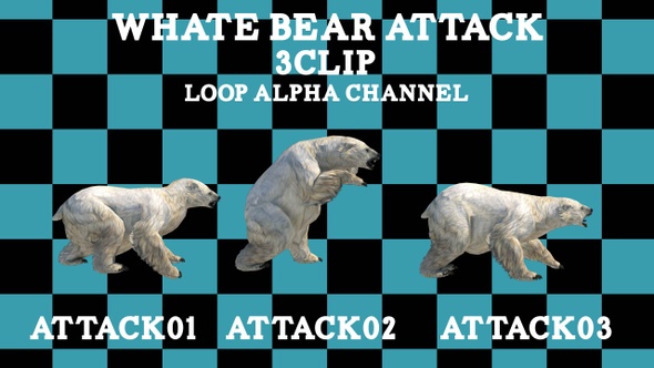 White Polarbear 3Clip Loop alt