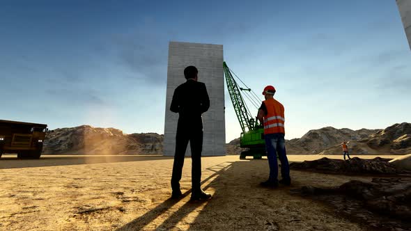 Building Construction And Sunset Sky 