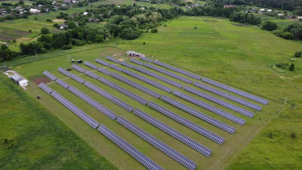 Aerial View of Solar Power Station Aerial Top View of Solar Farm